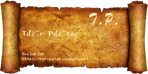 Tér Péter névjegykártya